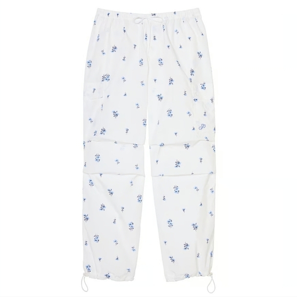 Victoria's Secret Pink White Floral Parachute Cargo Pants Balloon Barrel XXL - Picture 2 of 10